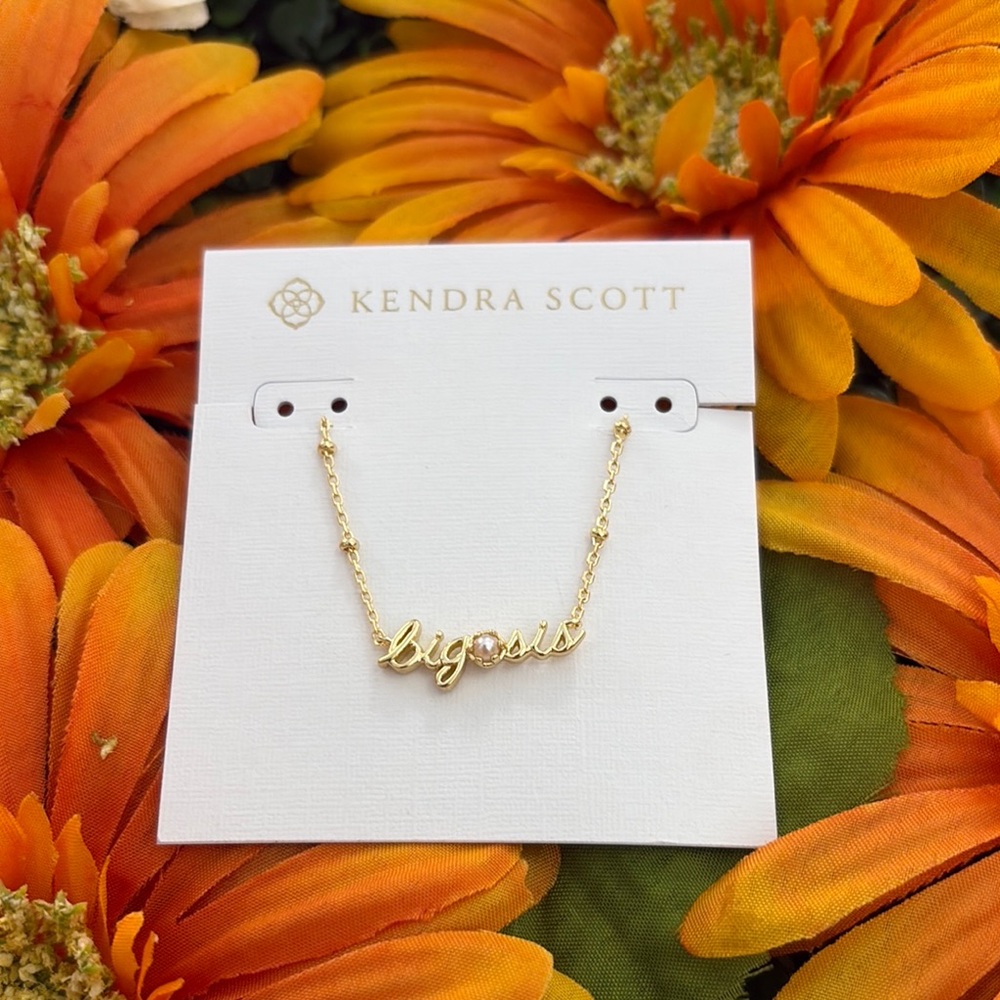 Kendra Scott big sis  Gold Script Necklace
